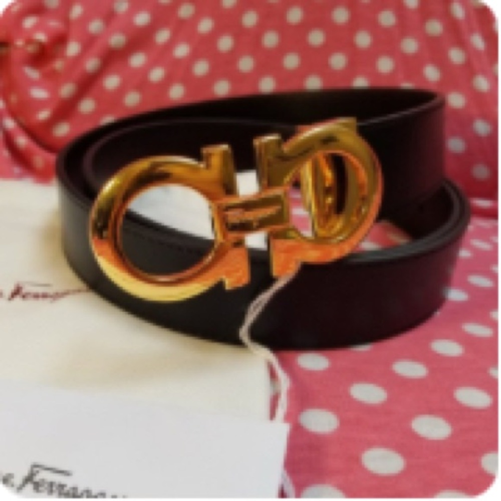 Gold-Buckle Black Leather Women’s Belt - Designer Style